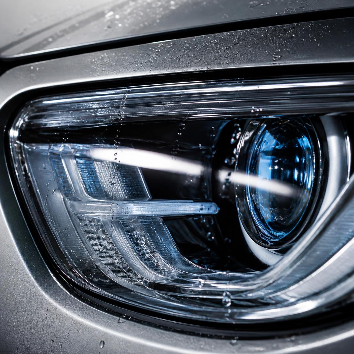 Restored headlight, glass-like clarity